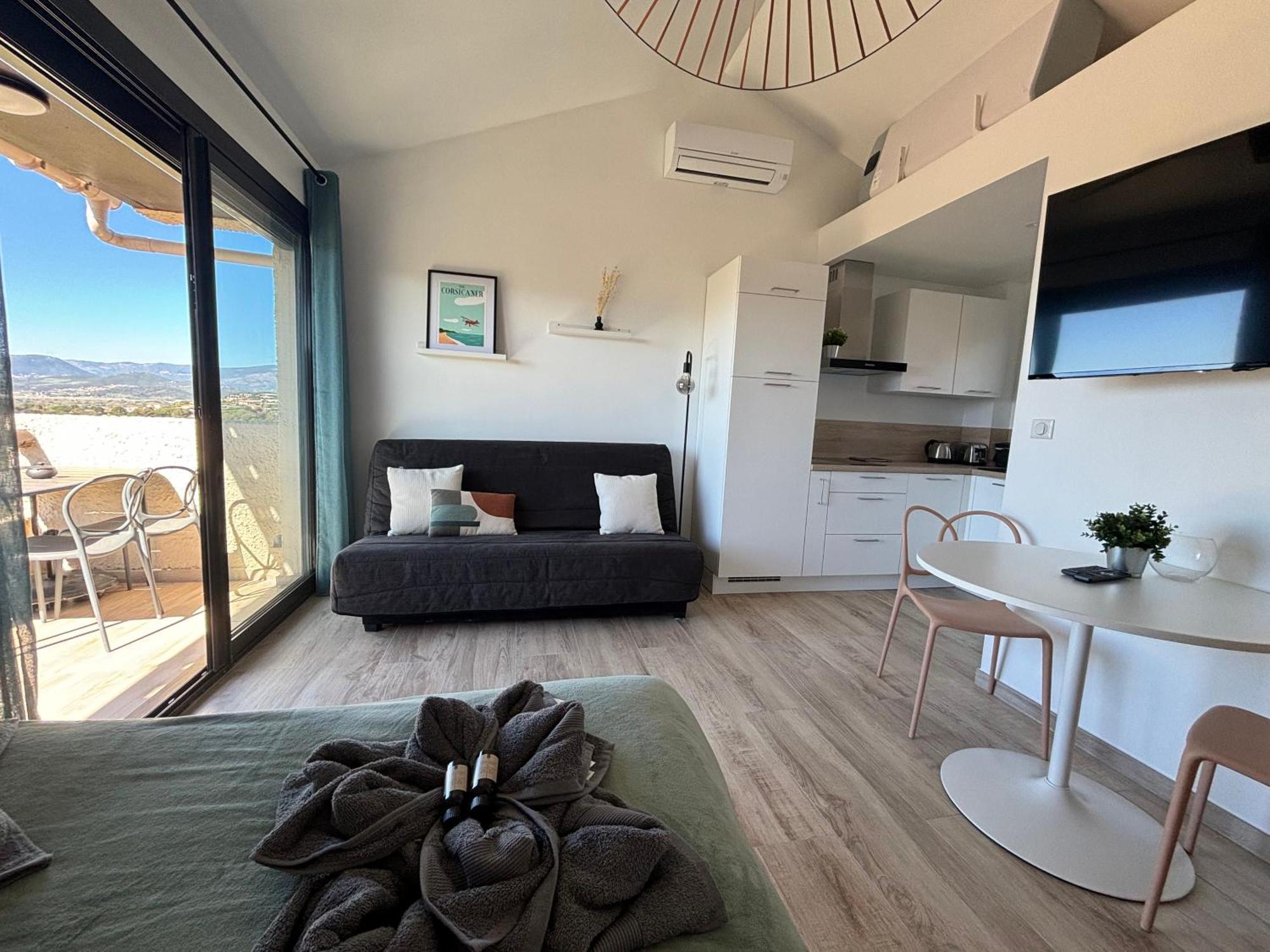 Studio Vue Mer A Porticcio Piscine Et Parking 외부 사진