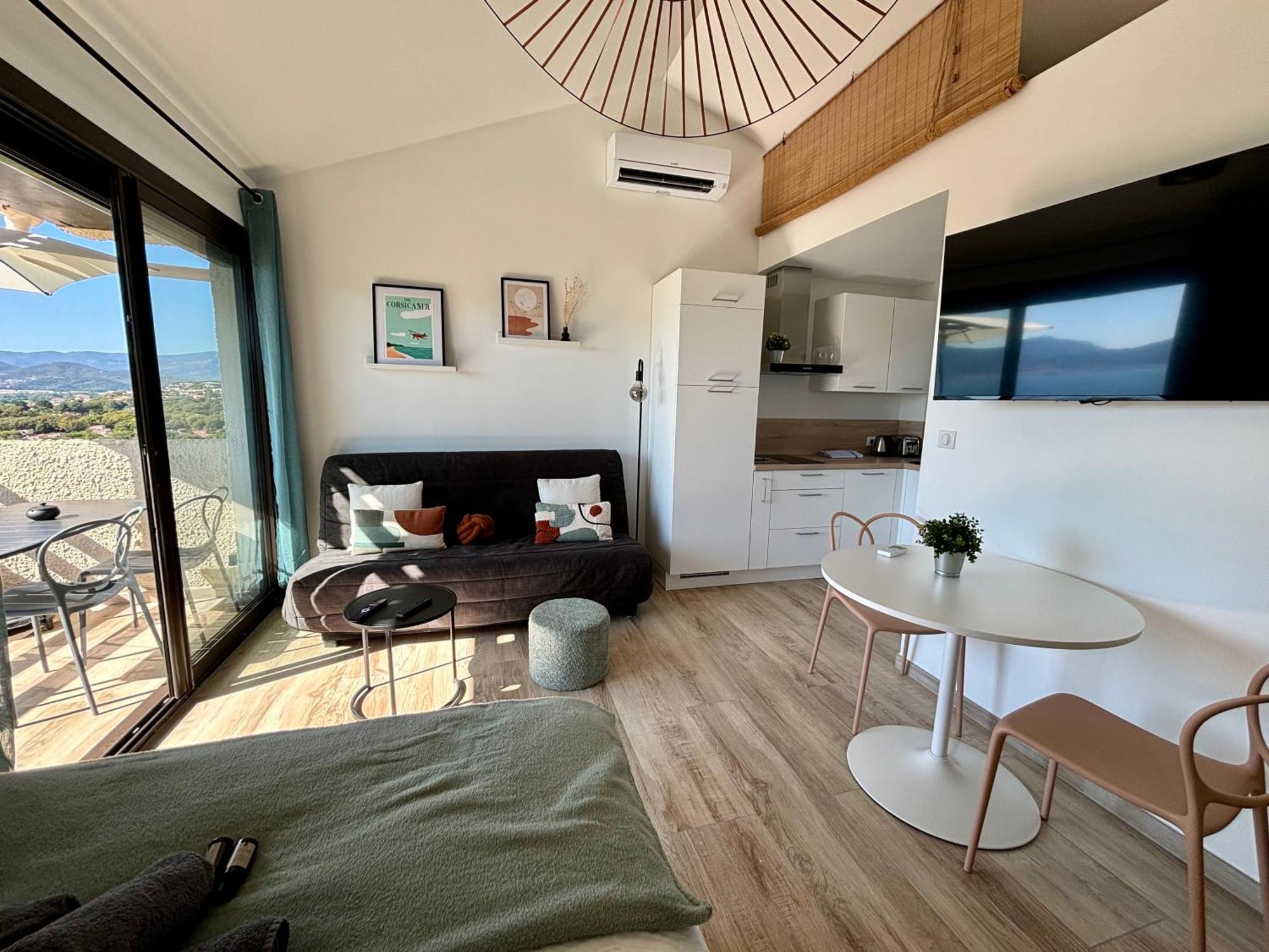 Studio Vue Mer A Porticcio Piscine Et Parking 외부 사진
