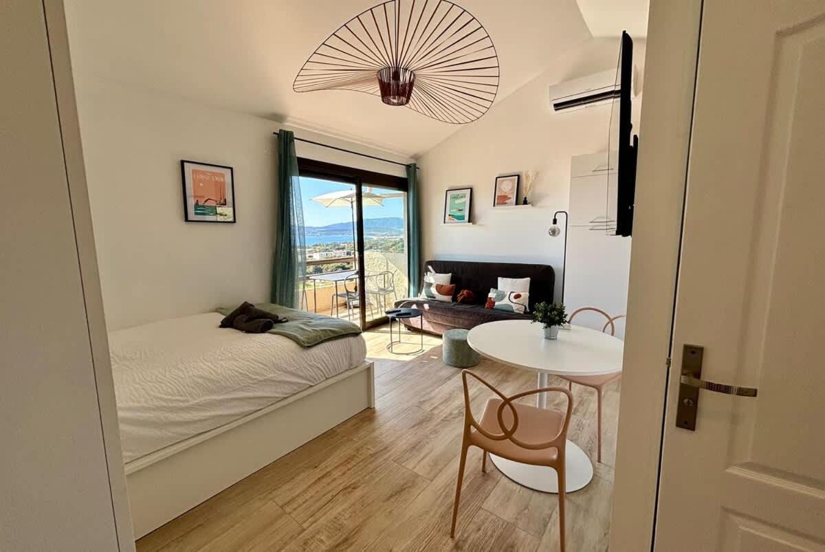 Studio Vue Mer A Porticcio Piscine Et Parking 외부 사진