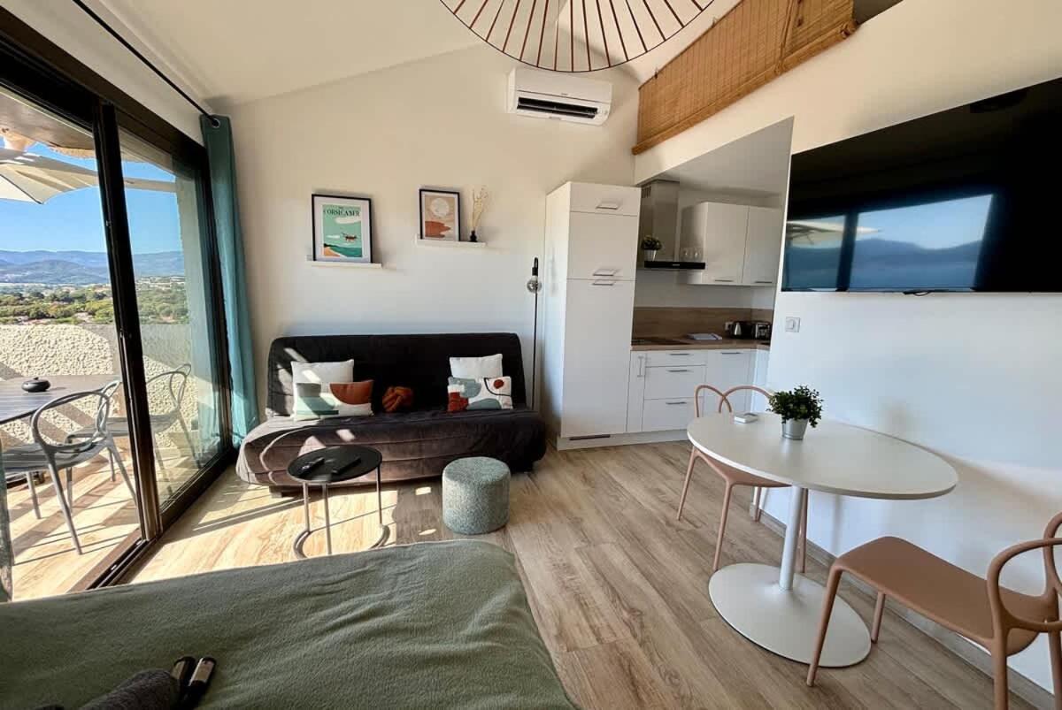 Studio Vue Mer A Porticcio Piscine Et Parking 외부 사진